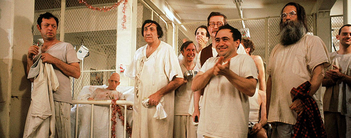 Danny DeVito, Christopher Lloyd, Vincent Schiavelli, Michael Berryman, William Duell, Josip Elic, William Redfield, Delos V. Smith Jr. | "One Flew Over the Cuckoo's Nest" (1975) *