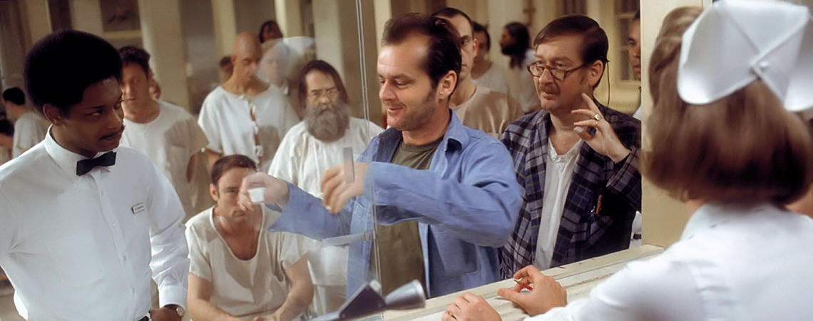 Jack Nicholson, Christopher Lloyd, Louise Fletcher, Michael Berryman, Nathan George, Ted Markland, William Redfield, Delos V. Smith Jr. | "One Flew Over the Cuckoo's Nest" (1975) *