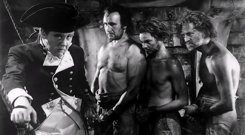 Charles Laughton, Donald Crisp, Eddie Quillan | "Mutiny on the Bounty" (1935) *